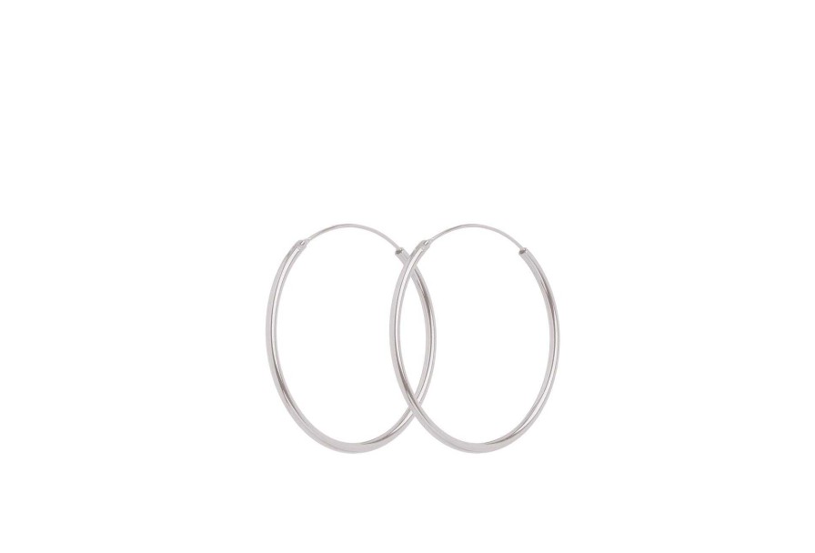 Pernille Corydon Creolen Plain Hoops, Silber | Ohrringe