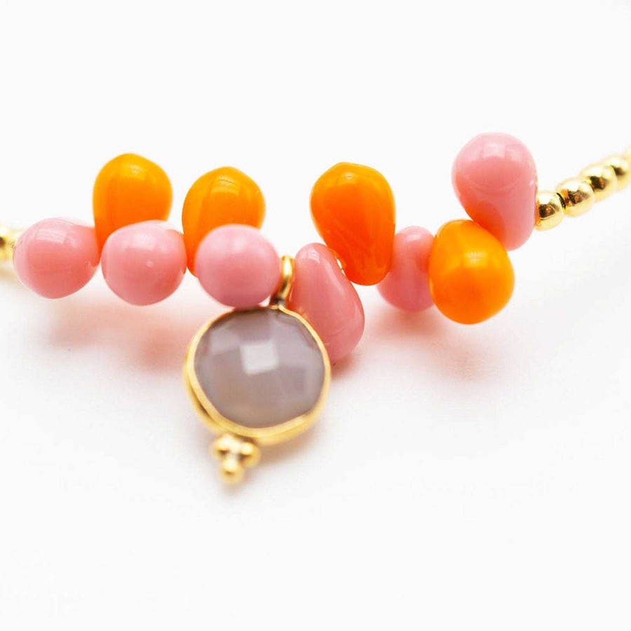 Schmückstück Armband Fine Jewelry Drops Pink Orange, Vergoldet | Armb Nder