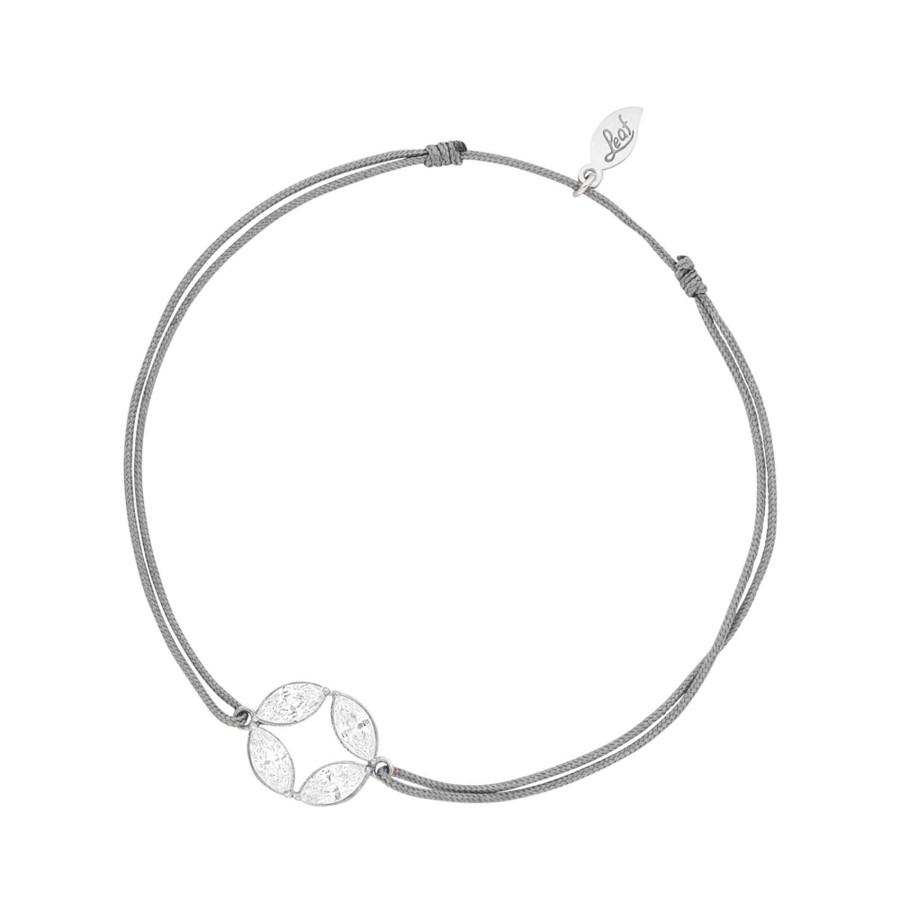 Leaf Armband Round Flower, Grau, Silber | Armb Nder