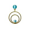 Raspe Ohrringe Circle Klein, Aquamarine, Vergoldet | Ohrringe