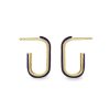 Jeberg Jewellery Creolen Oval Enamel Blue Hoops, Vergoldet | Ohrringe