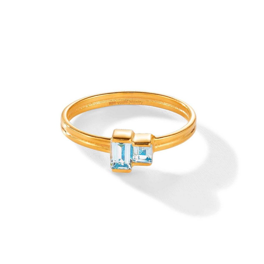 yours. Jewelry Ring Cheek To Cheek, Blissful Blue, Vergoldet | Ringe