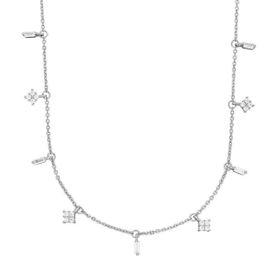 Leaf Kette Choker Crystal, Silber | Ketten