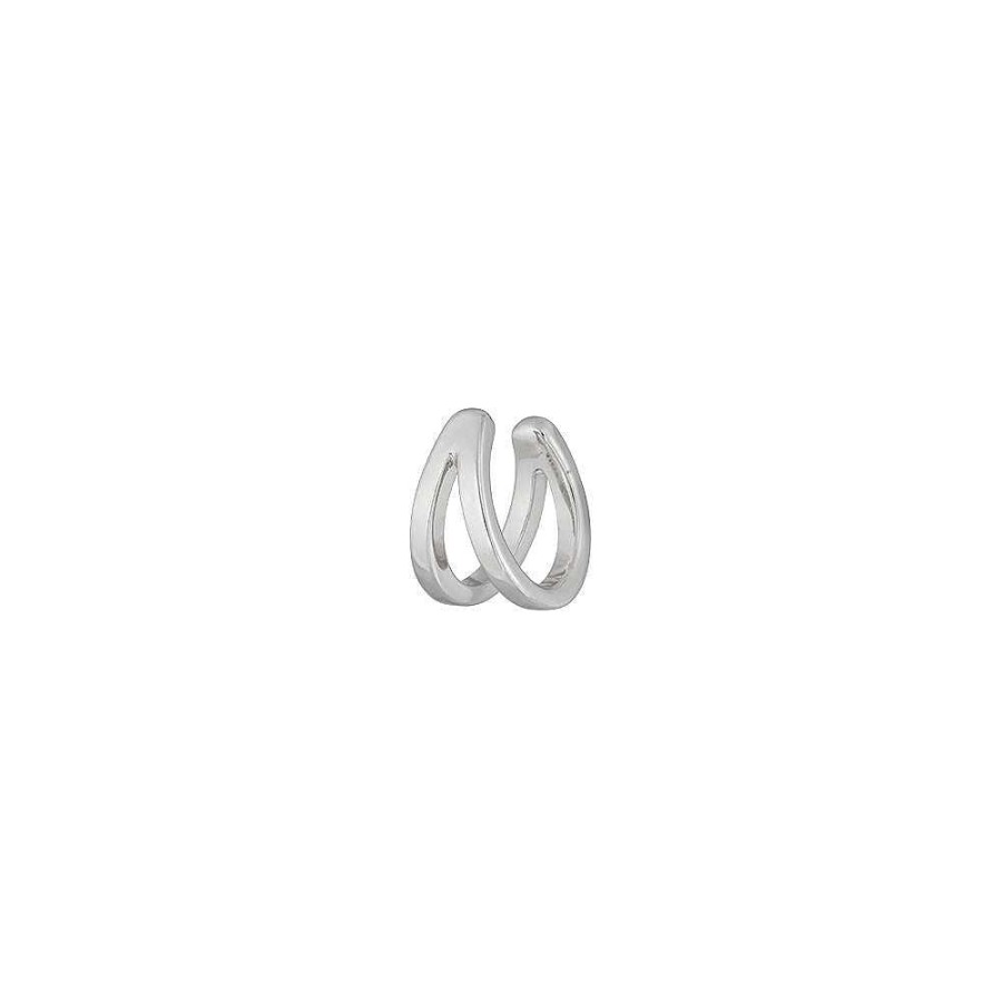 Leaf Earcuff Double Line, Silber | Ohrringe