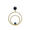 Raspe Ohrringe Circle Gro , Blau, Vergoldet | Ohrringe