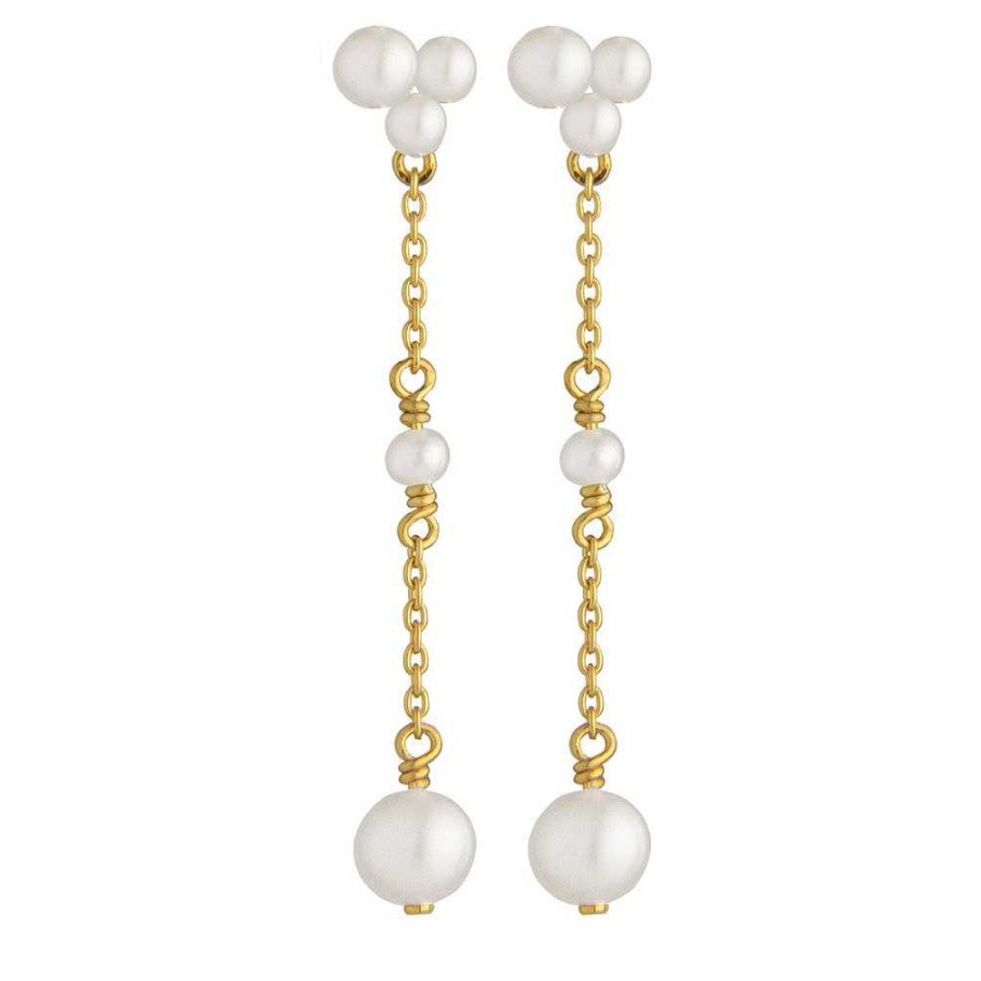 Jeberg Jewellery Ohrringe Cordelia Pearl Drop, Vergoldet | Ohrringe