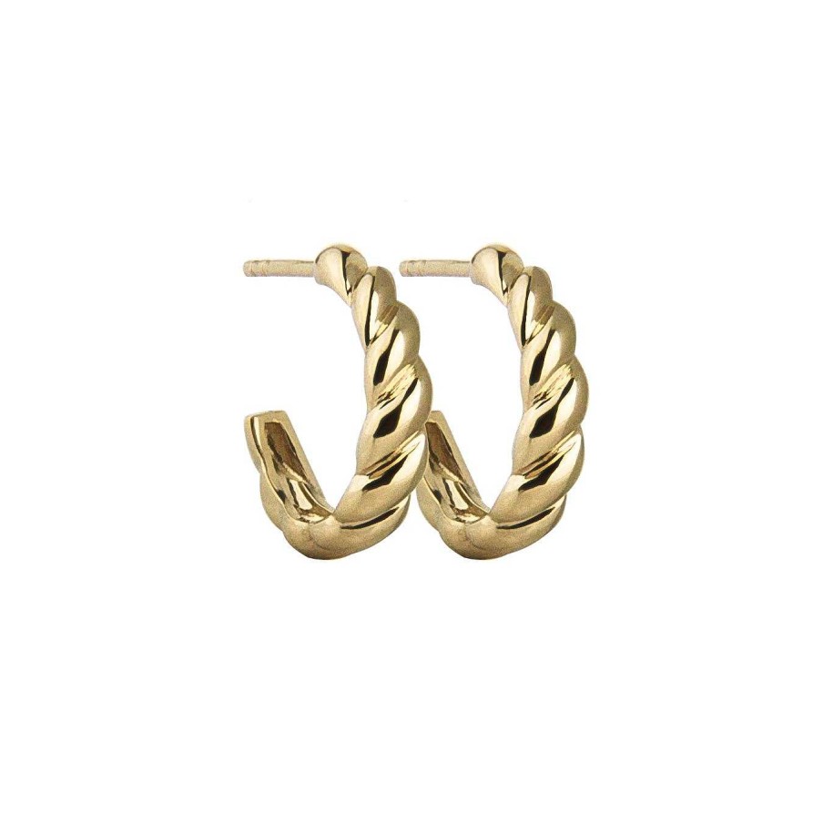 Jeberg Jewellery Creolen Twisted, Vergoldet | Ohrringe