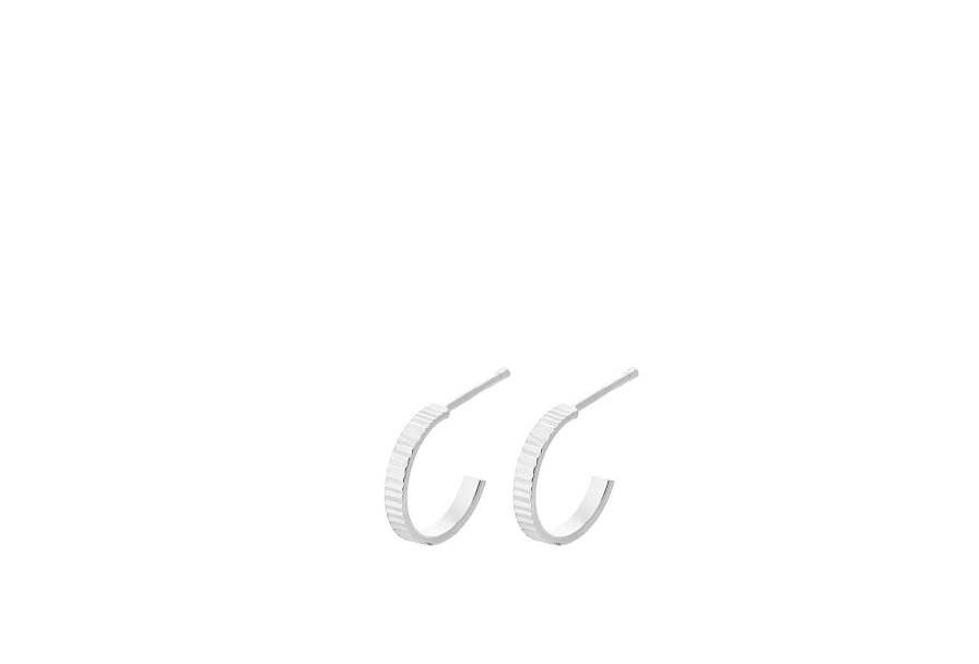 Pernille Corydon Creolen Sea Reflection Mini Hoops, Silber | Ohrringe