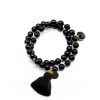 Schmückstück Armband Mala Twin All Black, Vergoldet | Armb Nder