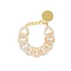 Vanessa Baroni Armband Flat Chain, Pearl Marble, Vergoldet | Armb Nder