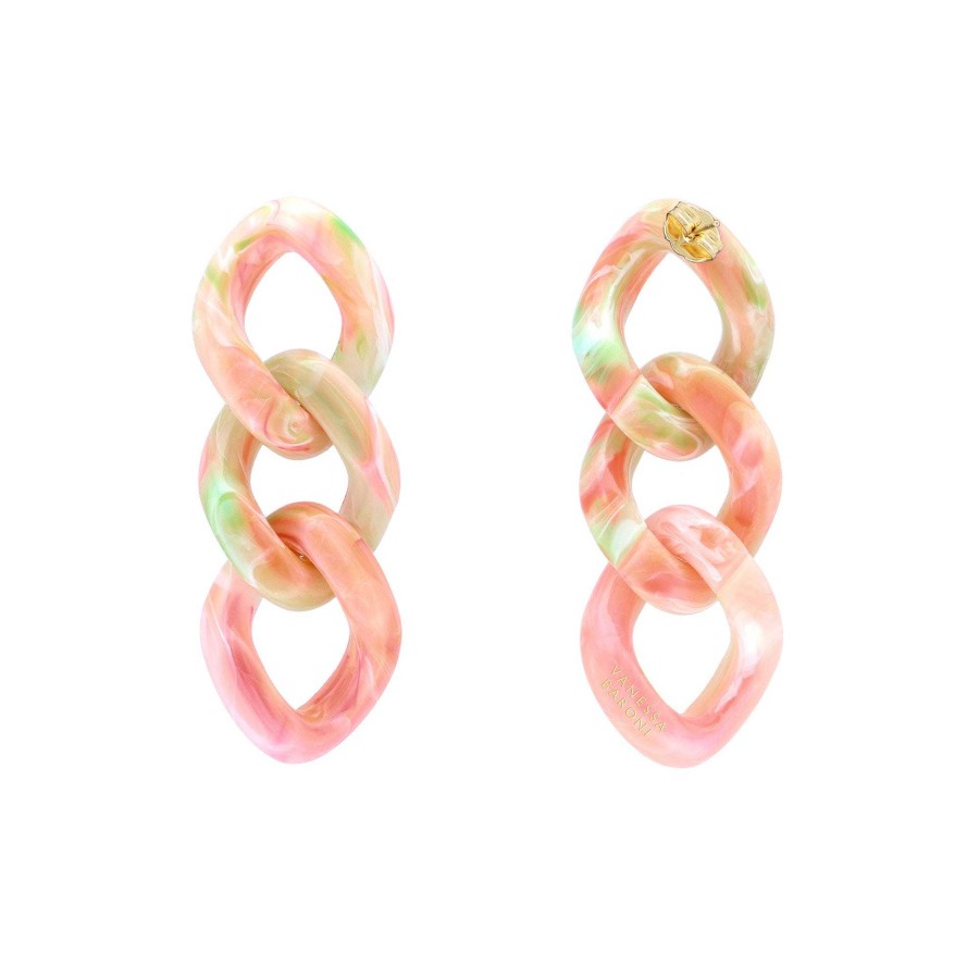 Vanessa Baroni Ohrringe New Flat Chain, Summer Vibe, Vergoldet | Ohrringe