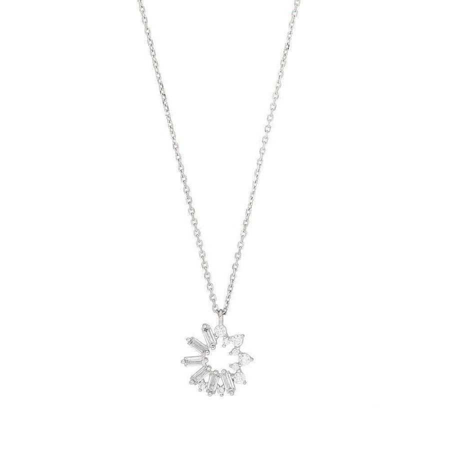 Leaf Kette Cube Flower Mit Zirkonia, Silber | Ketten