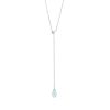 Leaf Kette Y-Gem Drop, Aqua Chalzedon, Silber | Ketten