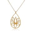 Satya Jewelry Kette Gold Lotus-Teardrop Lotus, Vergoldet | Ketten