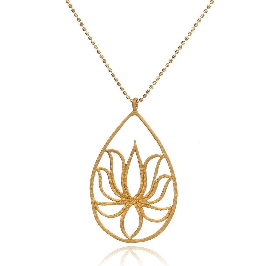 Satya Jewelry Kette Gold Lotus-Teardrop Lotus, Vergoldet | Ketten