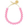 Vanessa Baroni Kette Small Beads Short, Bubble Gum, Vergoldet | Ketten