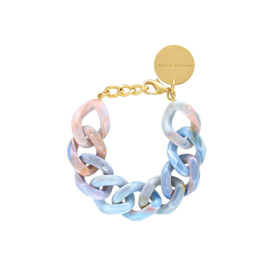 Vanessa Baroni Armband Flat Chain, Sea Wave, Vergoldet | Armb Nder