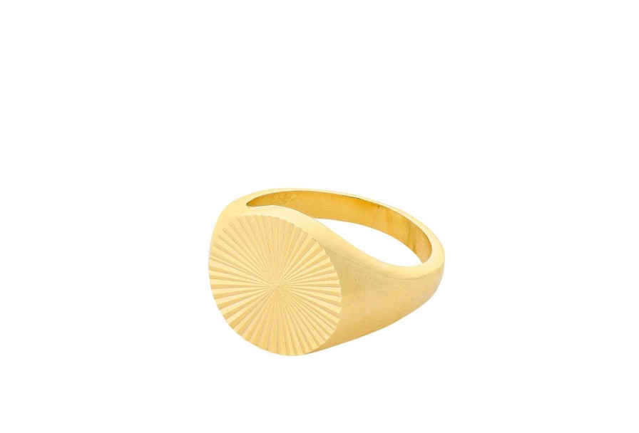 Pernille Corydon Ring Ocean Star Signet, Vergoldet | Ringe