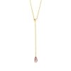 Leaf Kette Y-Gem Drop, Amethyst, Vergoldet | Ketten