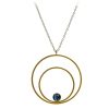 Raspe Kette Circle Gro , Blau, Vergoldet | Ketten