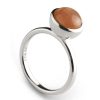 Jeberg Jewellery Ring Graceful Cabochon, Peach, Silber | Ringe