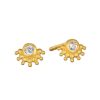 Satya Jewelry Ohrstecker Dazzling Light White Topaz Stud, Vergoldet | Ohrringe