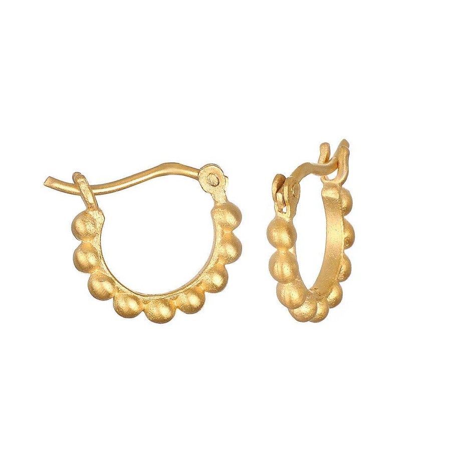 Satya Jewelry Creolen Simple Treasure Dot Hoop, Vergoldet | Ohrringe