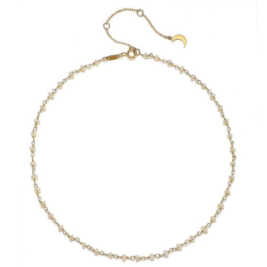 Satya Jewelry Kette Scatter Light Pearl Choker, Vergoldet | Ketten