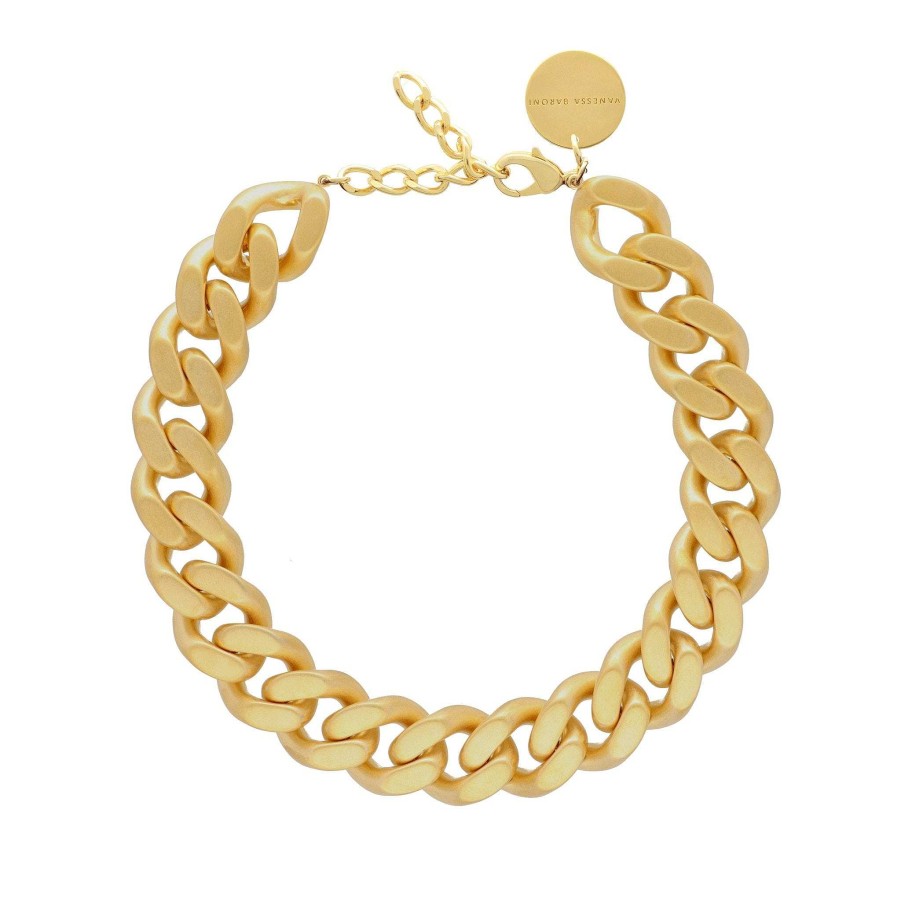 Vanessa Baroni Kette Flat Chain, Gold Vintage, Vergoldet | Ketten