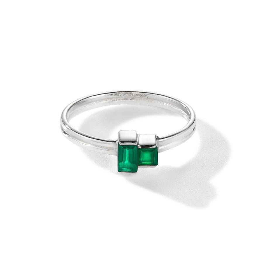 yours. Jewelry Ring Cheek To Cheek, Chartreuse, Silber | Ringe