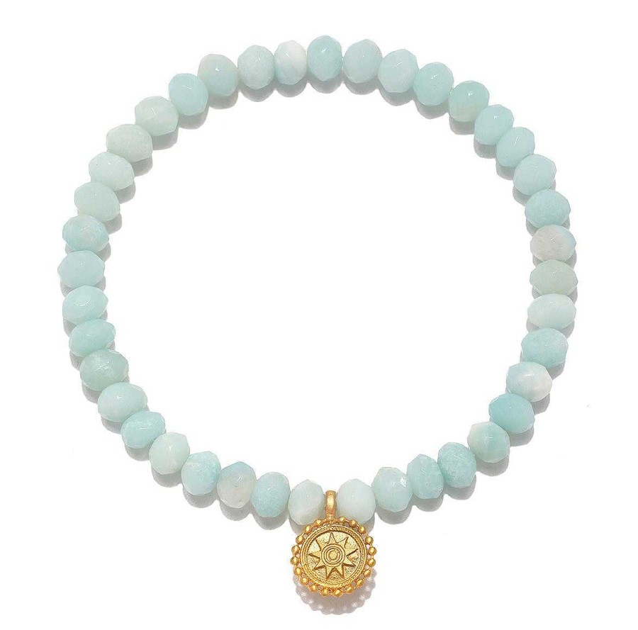 Satya Jewelry Armband Coming Home Amazonite Mandala, Vergoldet | Armb Nder