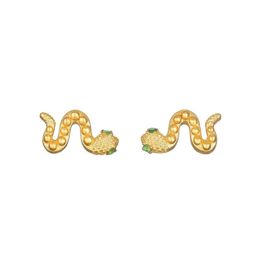 Satya Jewelry Ohrstecker Beauty Is Timeless Snake Stud, Vergoldet | Ohrringe