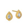 Satya Jewelry Ohrstecker Commune With Love Blue Topaz Stud, Vergoldet | Ohrringe