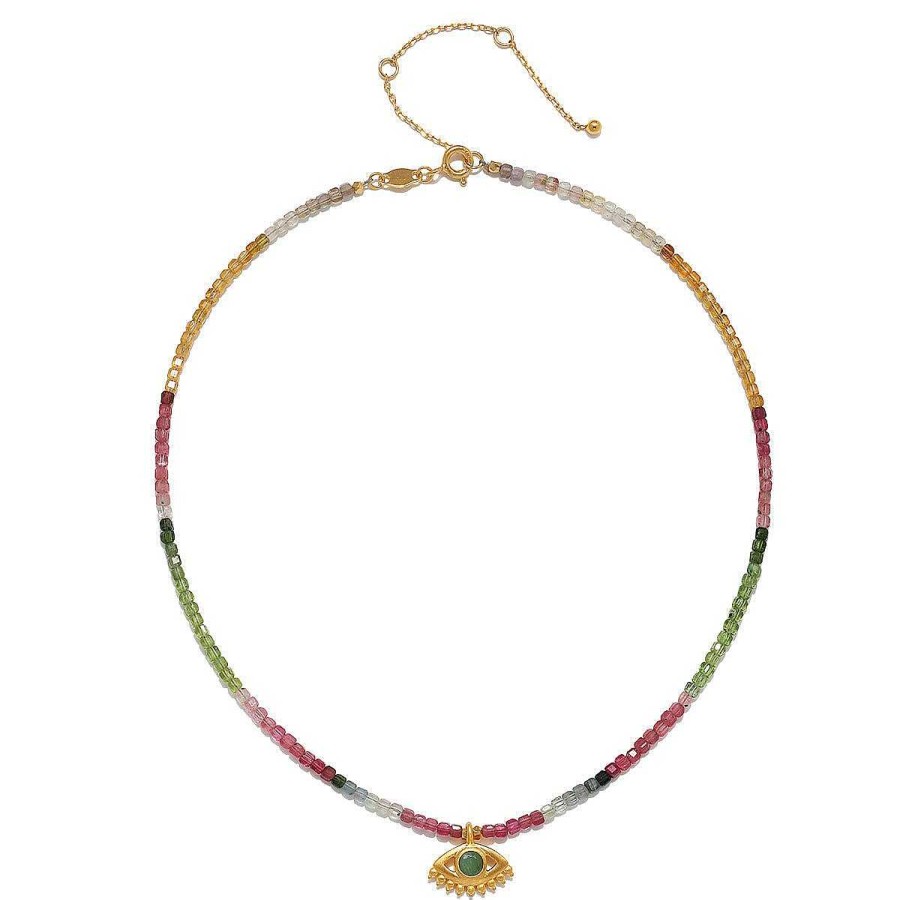 Satya Jewelry Kette Peaceful Vision Evil Eye Tourmaline Choker, Vergoldet | Ketten