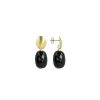 LOTT.gioielli Ohrringe Romijn Oval Egg Facet, M, Black, Vergoldet | Ohrringe