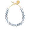 Vanessa Baroni Kette Small Beads Short, Blue Pearl, Vergoldet | Ketten