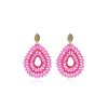 LOTT.gioielli Ohrringe Silk Drop Crystal Double Fuchsia, Ovaler Stecker, Vergoldet | Ohrringe