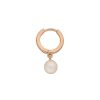 Leaf Single Creole Pearl, Ros Vergoldet | Ohrringe