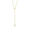 Leaf Kette Y-Gem Drop, Aqua Chalzedon, Vergoldet | Ketten