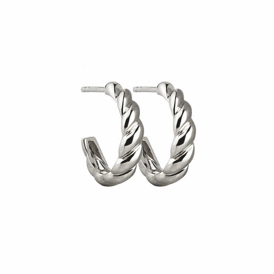 Jeberg Jewellery Creolen Twisted, Silber | Ohrringe