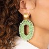 LOTT.gioielli Ohrringe Open Oval, Double Beads, Lime, Vergoldet | Ohrringe