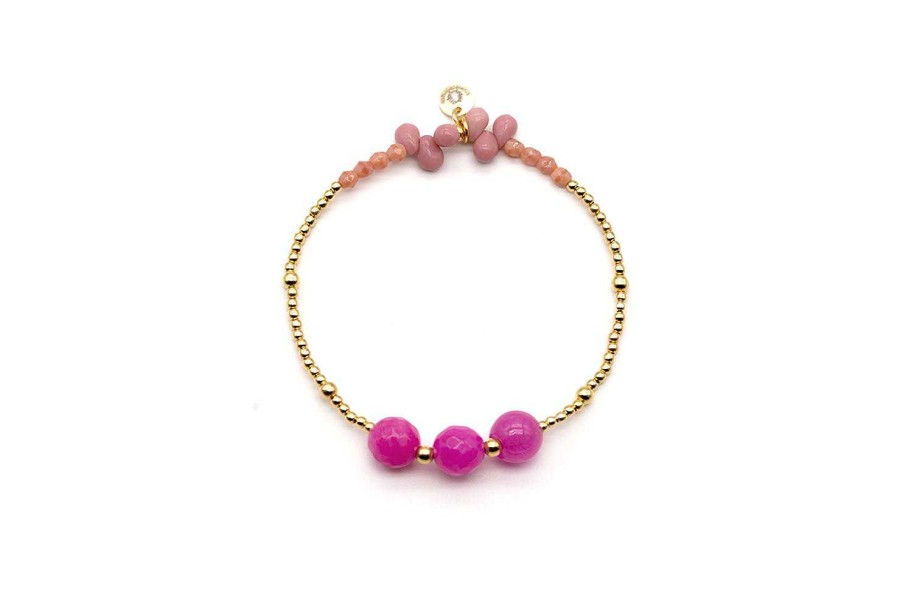 Schmückstück Armband Fine Jewelry 3P Hot Pink, Vergoldet | Armb Nder