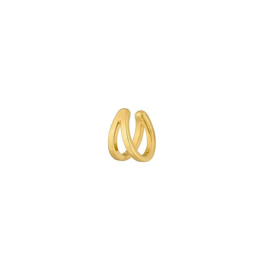 Leaf Earcuff Double Line, Vergoldet | Ohrringe