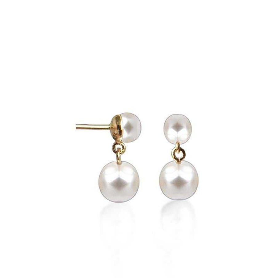 Jeberg Jewellery Ohrstecker Double Pearl, Vergoldet | Ohrringe