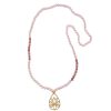 Satya Jewelry Kette Bloom In Love Rose Quartz Lotus Mala, Vergoldet | Ketten