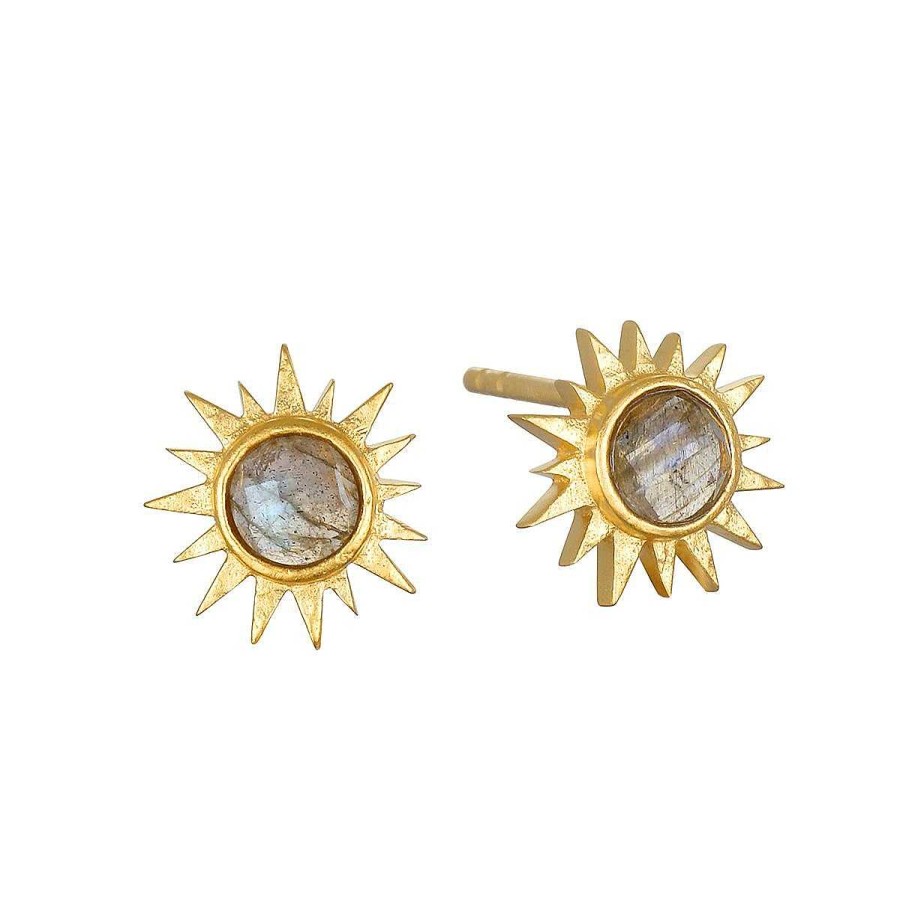 Satya Jewelry Ohrstecker Light Seeker Labradorite Starburst, Vergoldet | Ohrringe