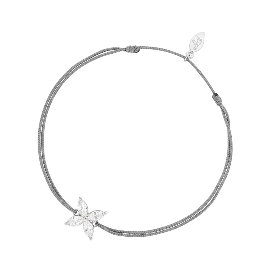 Leaf Armband Flower, Grau, Silber | Armb Nder