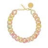 Vanessa Baroni Kette Flat Chain, Neon Rainbow, Vergoldet | Ketten