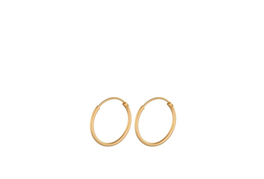 Pernille Corydon Creolen Micro Plain Hoops, Vergoldet | Ohrringe