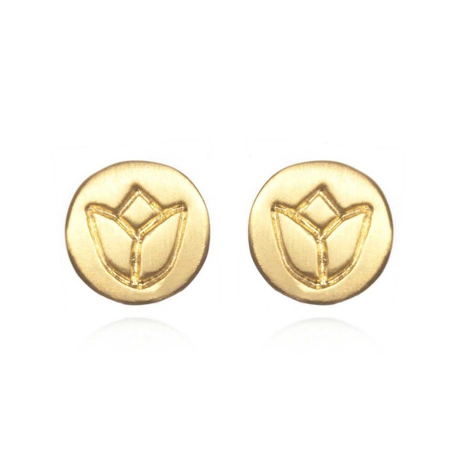 Satya Jewelry Ohrstecker Lotus Stud, Vergoldet | Ohrringe